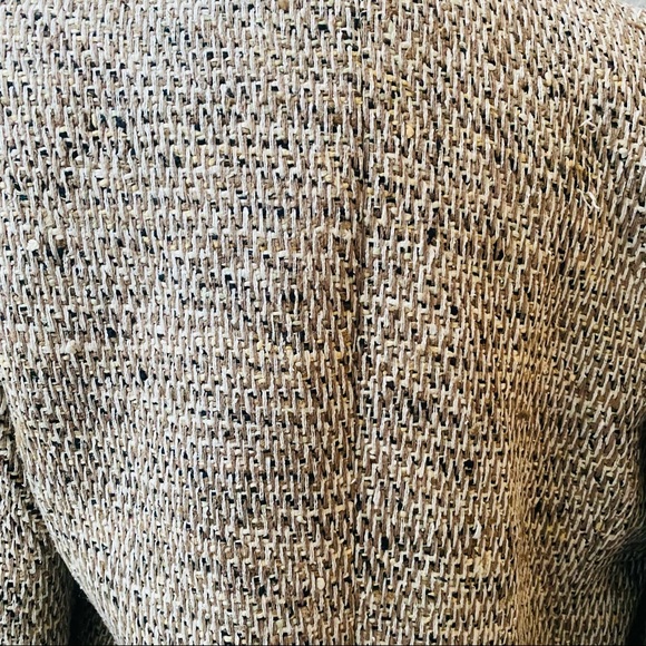 EMIL RUTENBERG vintage tan handwoven silk one button oversized blazer jacket M - Picture 10 of 13